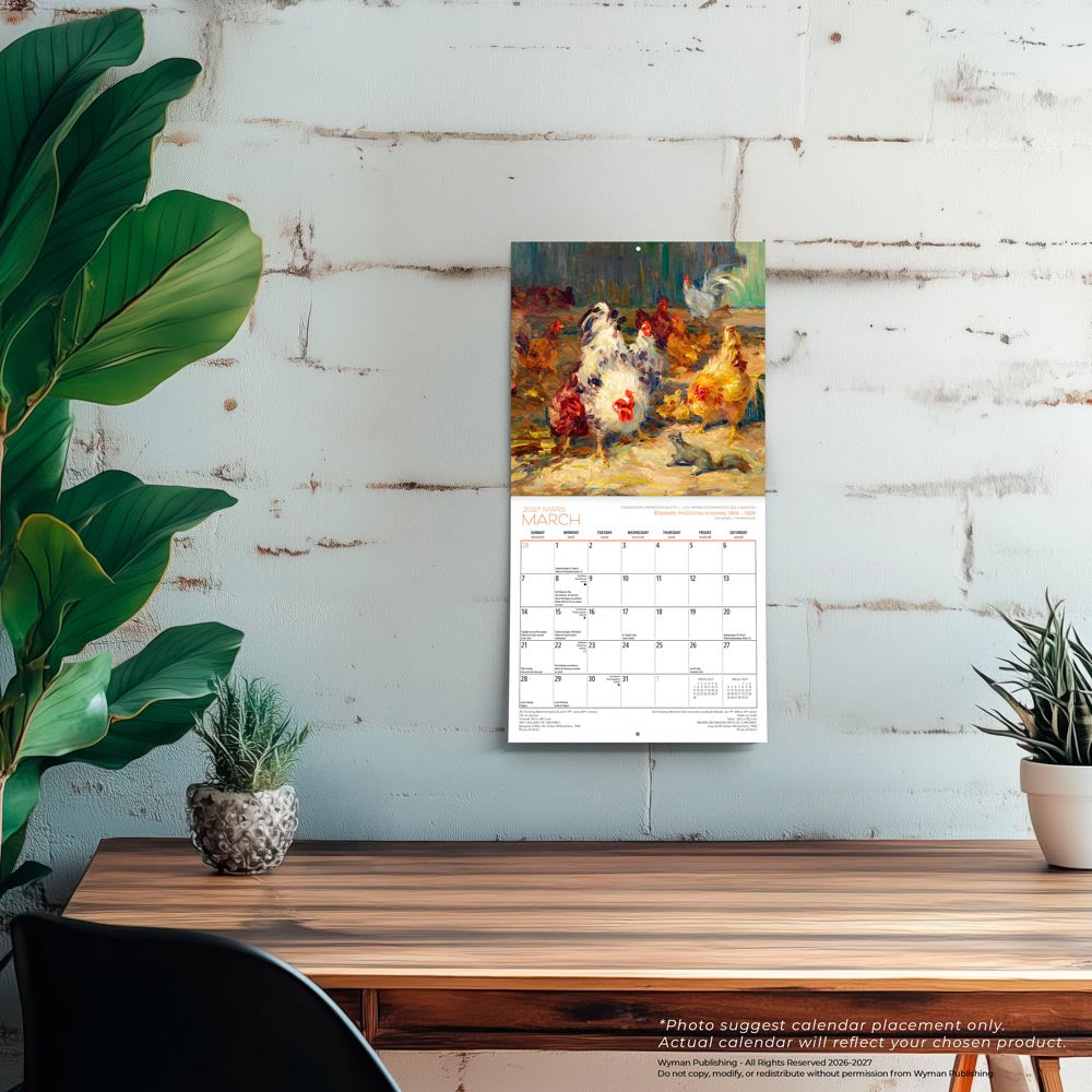 Canadian Impressionists AGO OFFICIAL | 2027 7 x 14 Inch (Hanging) Monthly Mini Wall Calendar | English/French Bilingual