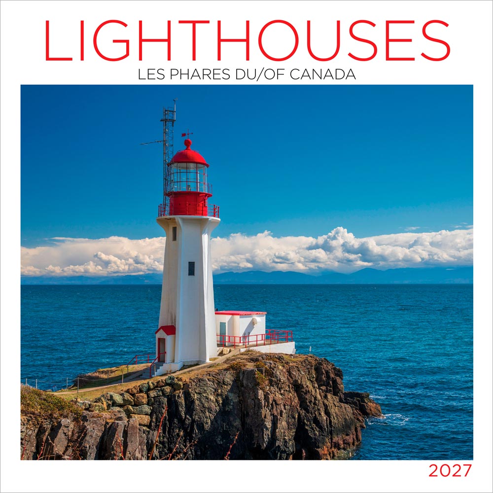 Lighthouses of Canada | 2027 12 x 24 Inch (Hanging) Monthly Square Wall Calendar | English/French Bilingual