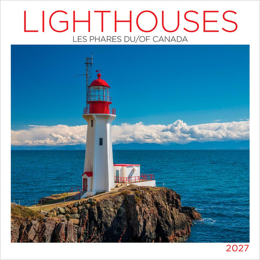 Lighthouses of Canada | 2027 12 x 24 Inch (Hanging) Monthly Square Wall Calendar | English/French Bilingual
