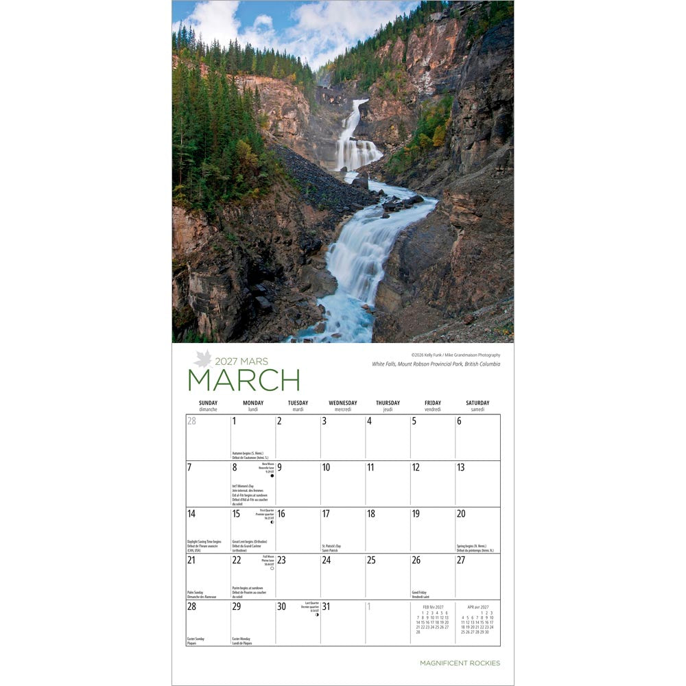 Magnificent Rockies | 2027 7 x 14 Inch (Hanging) Monthly Mini Wall Calendar