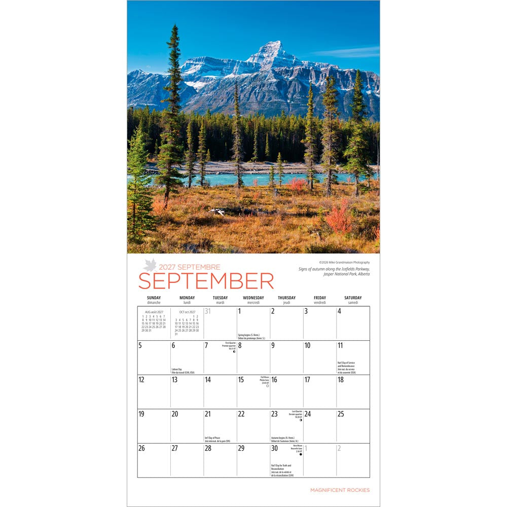 Magnificent Rockies | 2027 7 x 14 Inch (Hanging) Monthly Mini Wall Calendar