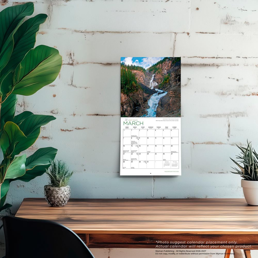 Magnificent Rockies | 2027 7 x 14 Inch (Hanging) Monthly Mini Wall Calendar