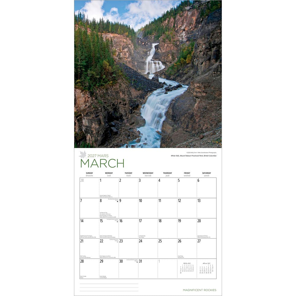 Magnificent Rockies | 2027 12 x 24 Inch (Hanging) Monthly Square Wall Calendar