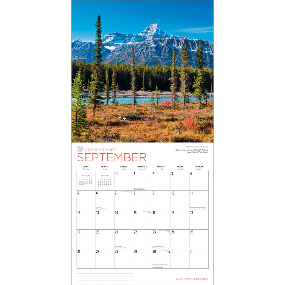 Magnificent Rockies | 2027 12 x 24 Inch (Hanging) Monthly Square Wall Calendar