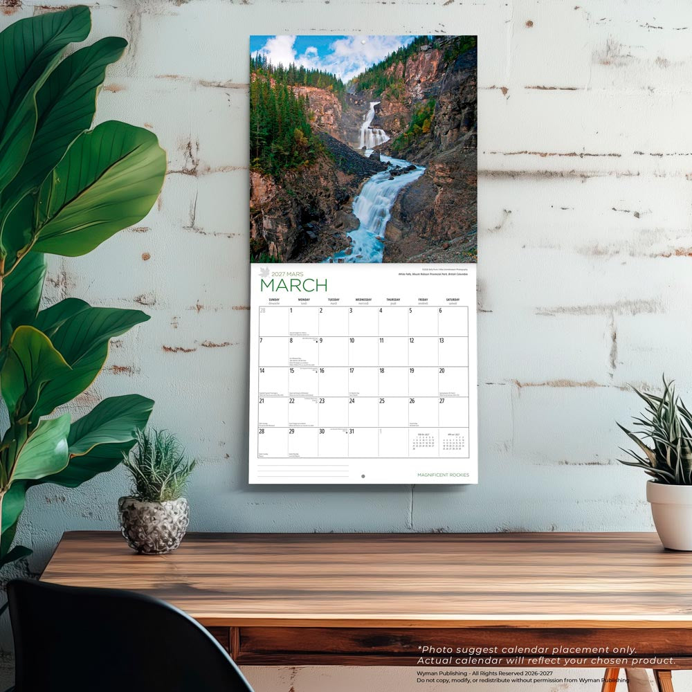 Magnificent Rockies | 2027 12 x 24 Inch (Hanging) Monthly Square Wall Calendar