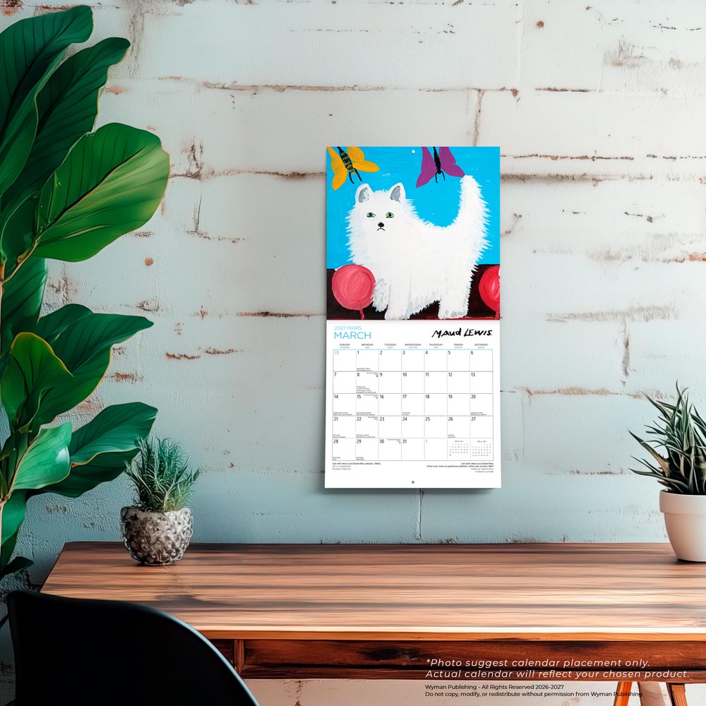 Maud Lewis AGNS OFFICIAL | 2027 8.5 x 8.5 Inch Monthly Medium Wall Calendar | Gift Envelope | English/French Bilingual
