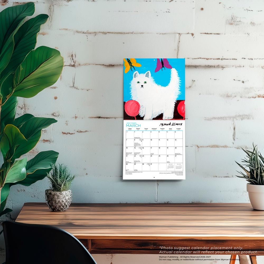 Maud Lewis AGNS OFFICIAL | 2027 7 x 14 Inch (Hanging) Monthly Mini Wall Calendar | English/French Bilingual