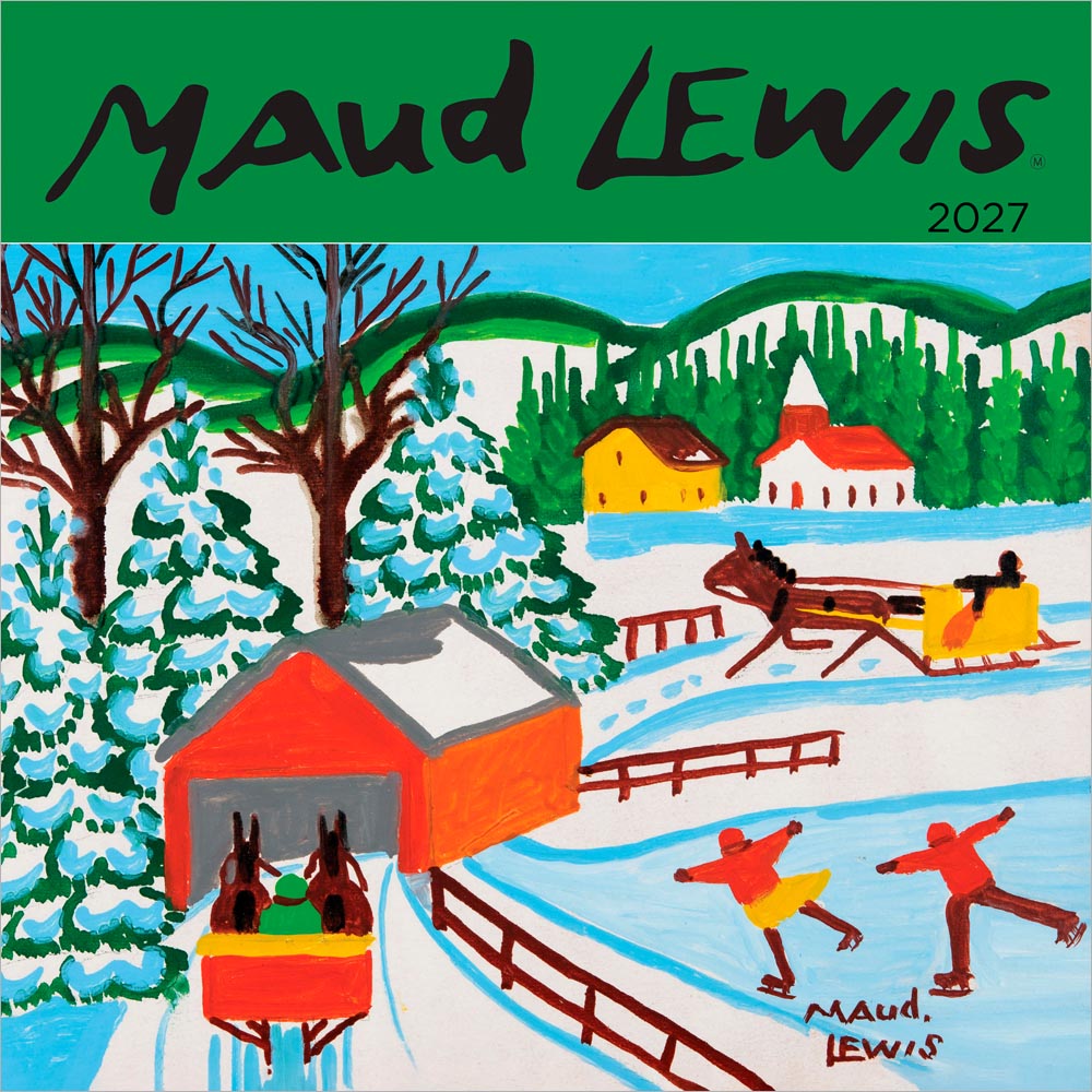 Maud Lewis AGNS OFFICIAL | 2027 12 x 24 Inch (Hanging) Monthly Square Wall Calendar | English/French Bilingual