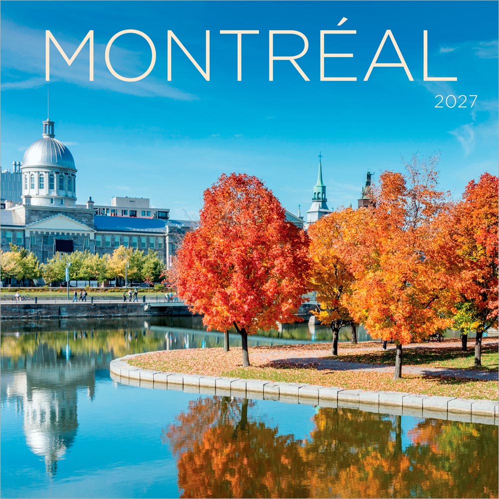 Montreal | 2027 12 x 24 Inch (Hanging) Monthly Square Wall Calendar | English/French Bilingual