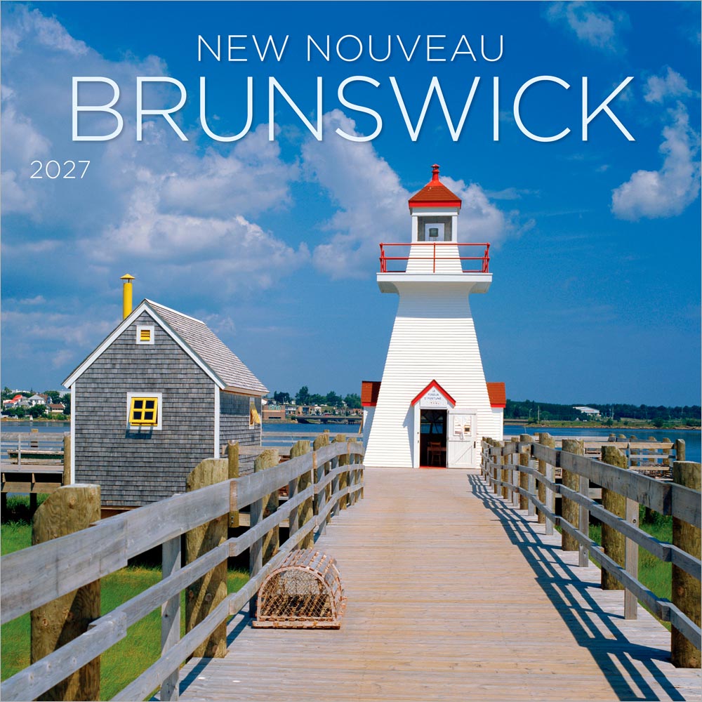 New Brunswick | 2027 12 x 24 Inch (Hanging) Monthly Square Wall Calendar | English/French Bilingual