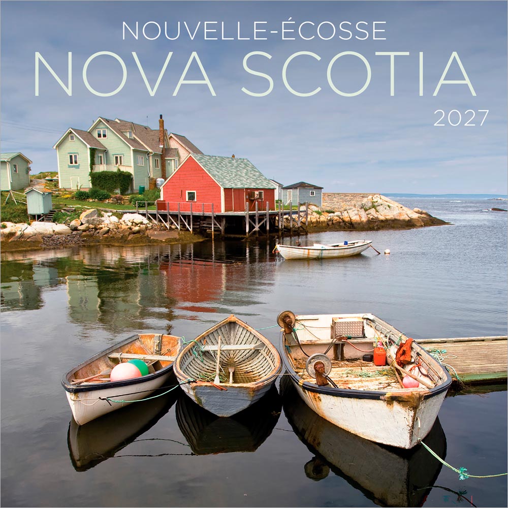Nova Scotia | 2027 7 x 14 Inch (Hanging) Monthly Mini Wall Calendar | English/French Bilingual