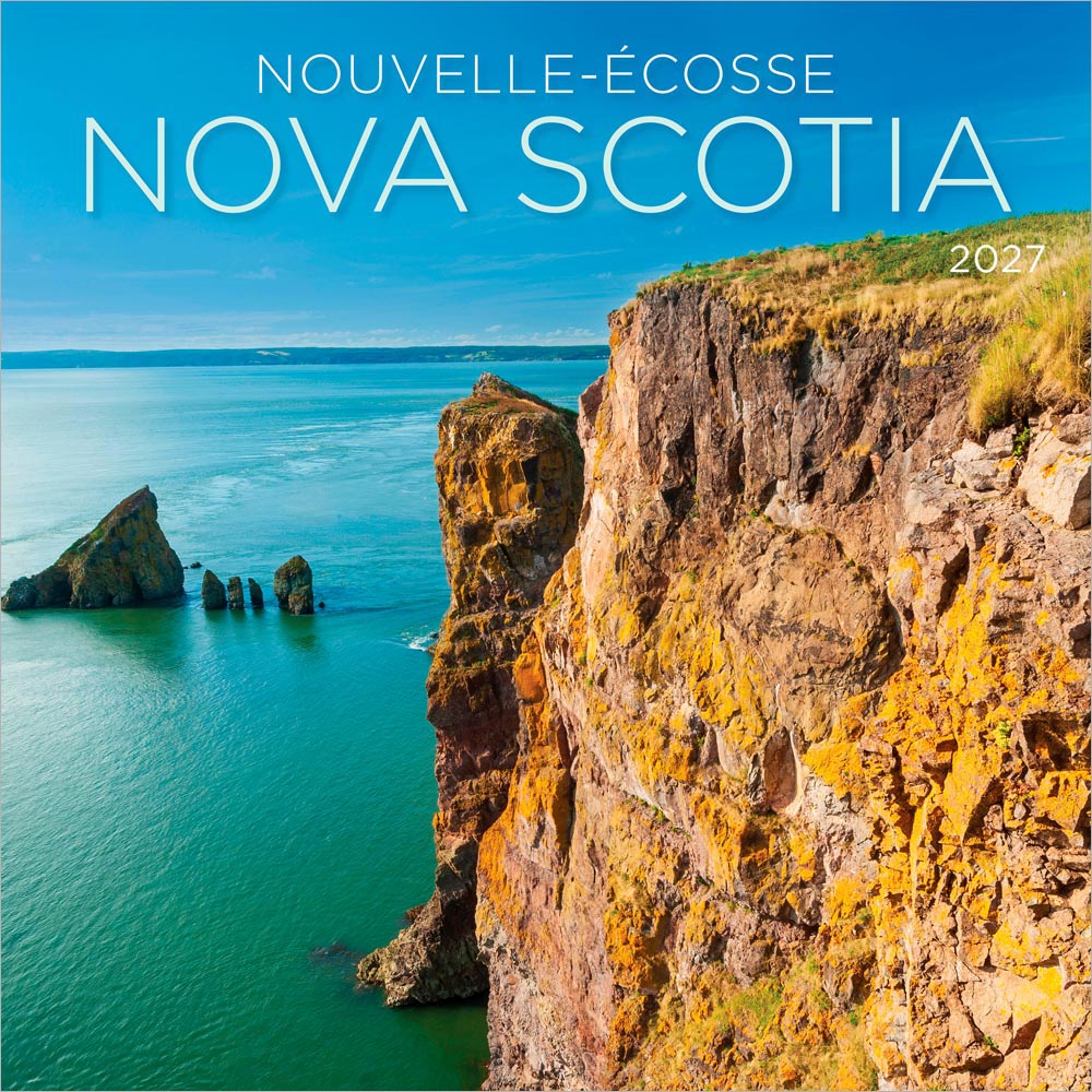 Nova Scotia | 2027 12 x 24 Inch (Hanging) Monthly Square Wall Calendar | English/French Bilingual