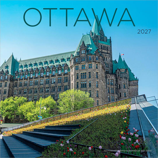 Ottawa | 2027 12 x 24 Inch (Hanging) Monthly Square Wall Calendar | English/French Bilingual