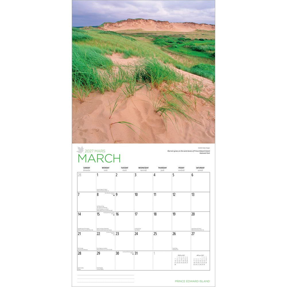 Prince Edward Island | 2027 12 x 24 Inch (Hanging) Monthly Square Wall Calendar
