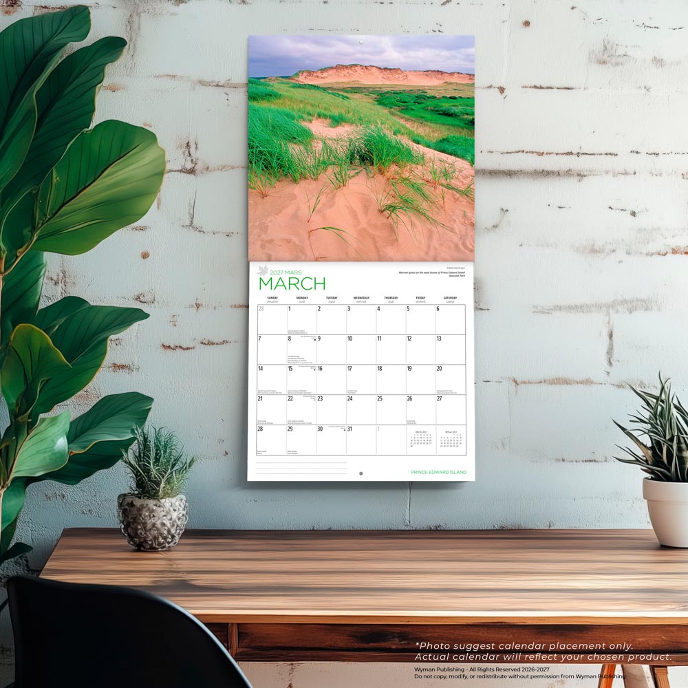 Prince Edward Island | 2027 12 x 24 Inch (Hanging) Monthly Square Wall Calendar