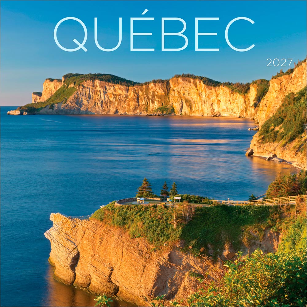 Quebec | 2027 12 x 24 Inch (Hanging) Monthly Square Wall Calendar | English/French Bilingual
