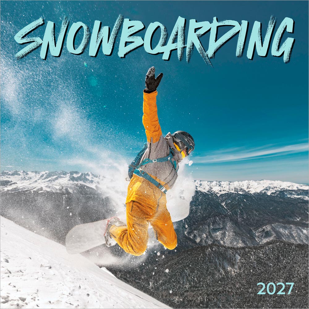 Snowboarding | 2027 12 x 24 Inch (Hanging) Monthly Square Wall Calendar