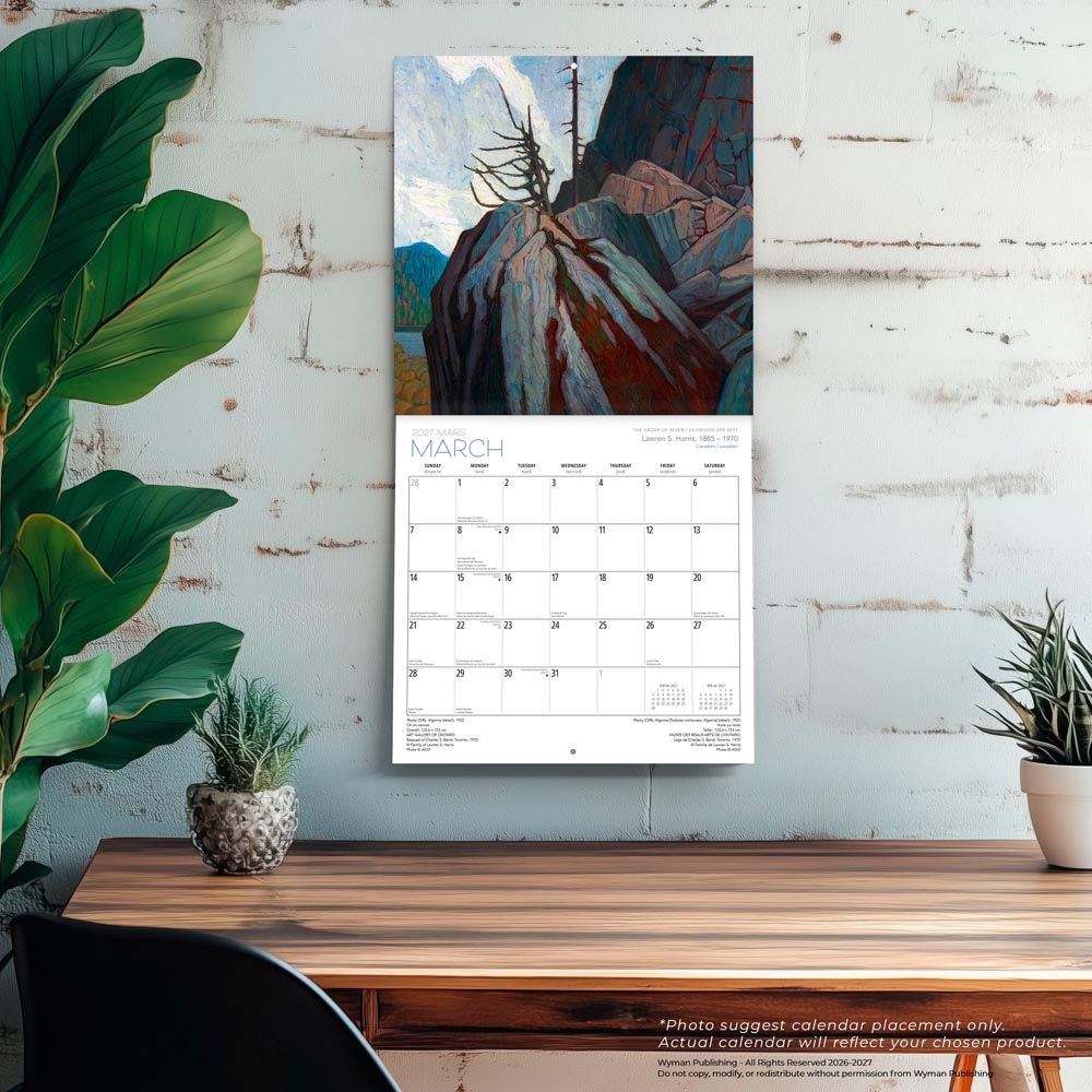 The Group of Seven AGO OFFICIAL | 2027 12 x 24 Inch (Hanging) Monthly Square Wall Calendar | English/French Bilingual