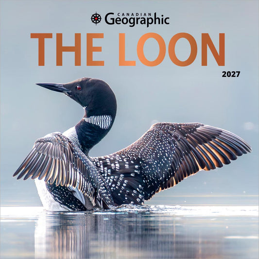 Canadian Geographic The Loon OFFICIAL | 2027 12 x 24 Inch (Hanging) Monthly Square Wall Calendar | Foil Stamped Cover