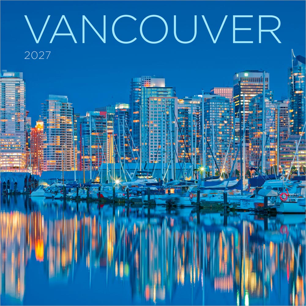 Vancouver | 2027 12 x 24 Inch (Hanging) Monthly Square Wall Calendar