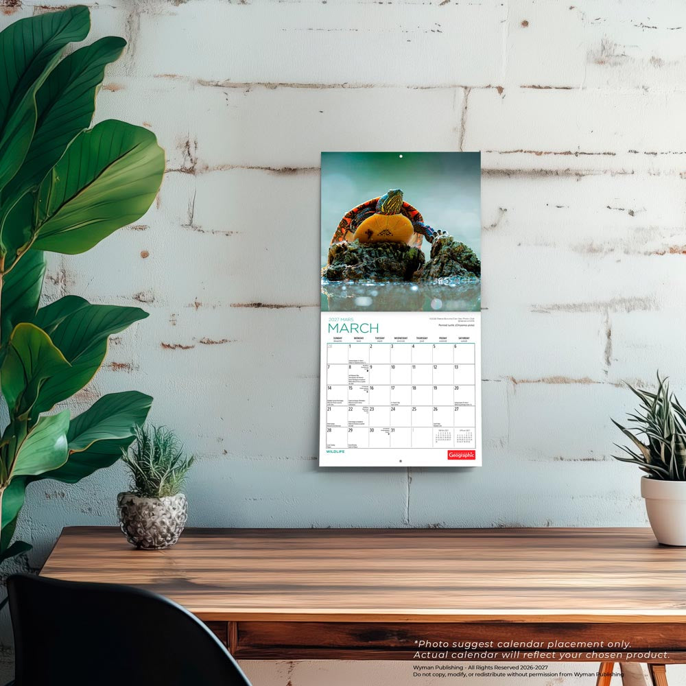 Canadian Geographic Wildlife OFFICIAL | 2027 7 x 14 Inch (Hanging) Monthly Mini Wall Calendar