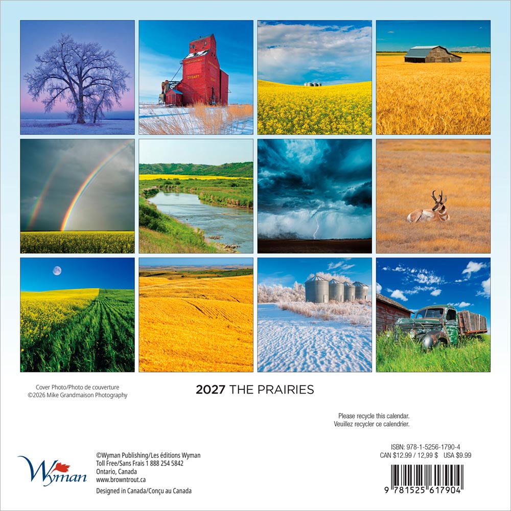 The Prairies | 2027 7 x 14 Inch (Hanging) Monthly Mini Wall Calendar