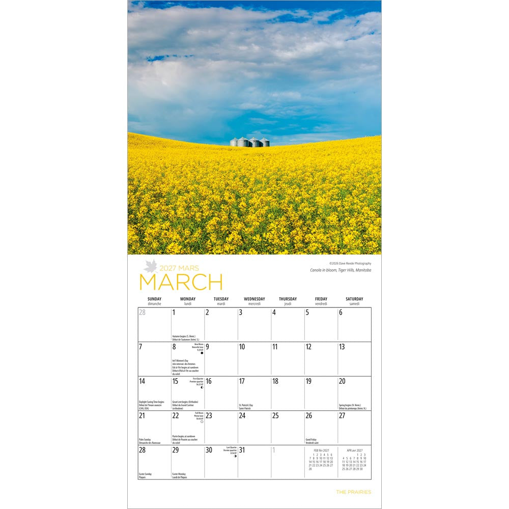 The Prairies | 2027 7 x 14 Inch (Hanging) Monthly Mini Wall Calendar