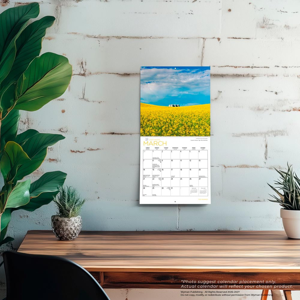 The Prairies | 2027 7 x 14 Inch (Hanging) Monthly Mini Wall Calendar