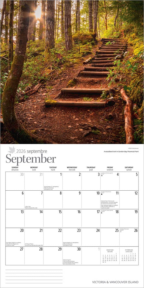 Victoria & Vancouver Island | 2026 12 x 24 Inch (Hanging) Monthly Square Wall Calendar