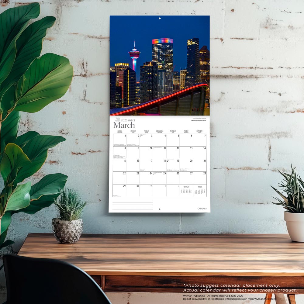 Calgary | 2026 12 x 24 Inch (Hanging) Monthly Square Wall Calendar