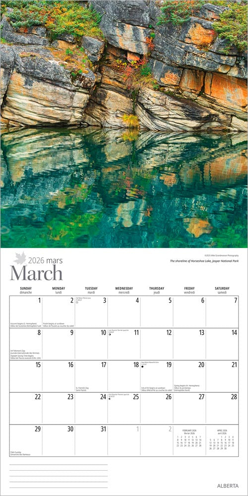 Alberta | 2026 12 x 24 Inch (Hanging) Monthly Square Wall Calendar