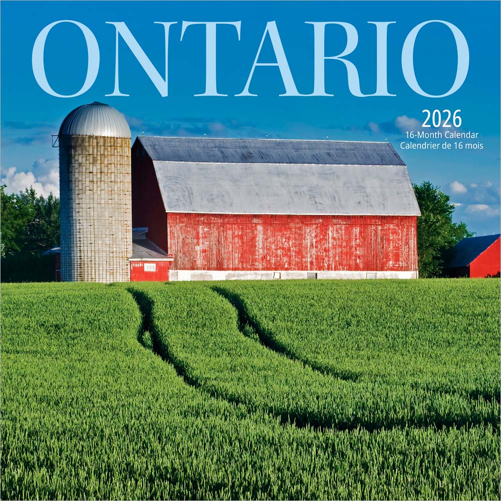 Ontario | 2026 7 x 14 Inch (Hanging) Monthly Mini Wall Calendar | English/French Bilingual