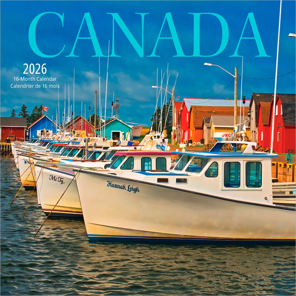 Canada | 2026 7 x 14 Inch (Hanging) Monthly Mini Wall Calendar | English/French Bilingual