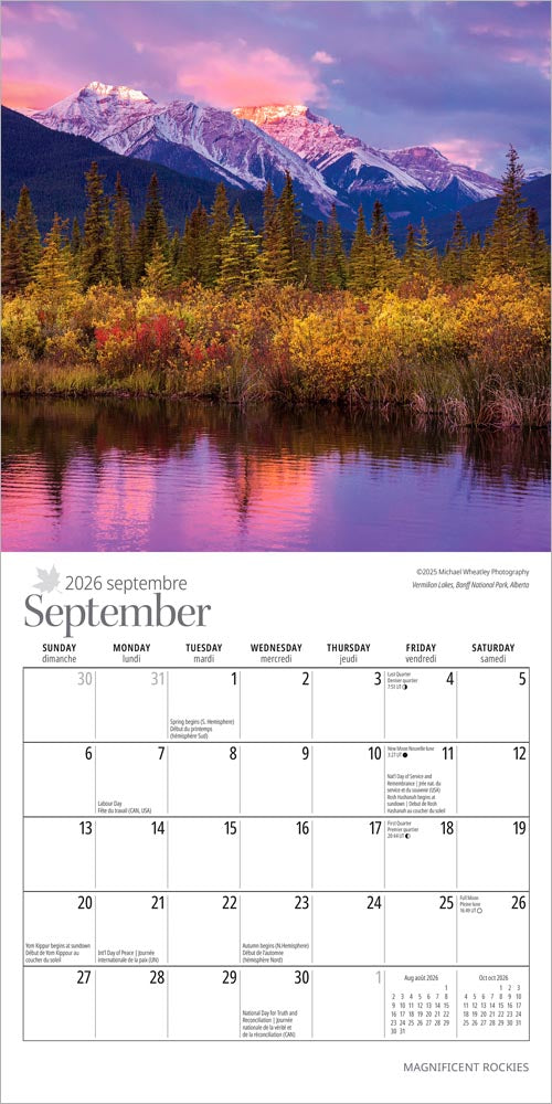 Magnificent Rockies | 2026 7 x 14 Inch (Hanging) Monthly Mini Wall Calendar