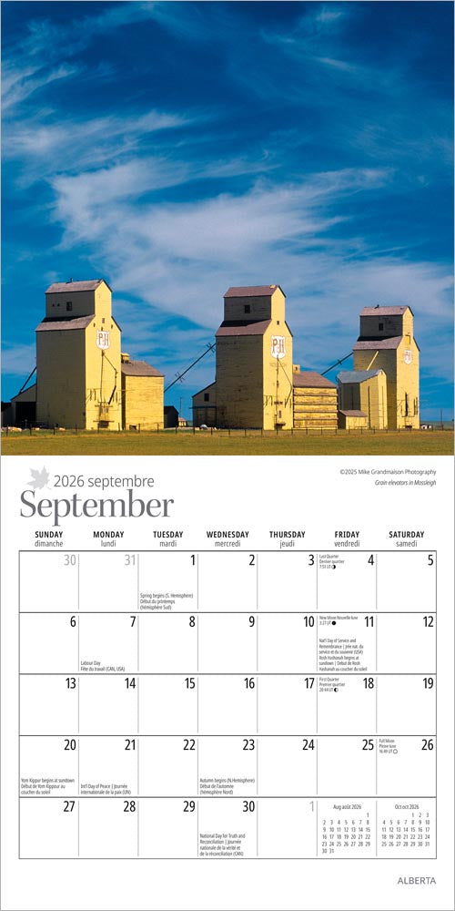 Alberta | 2026 7 x 14 Inch (Hanging) Monthly Mini Wall Calendar