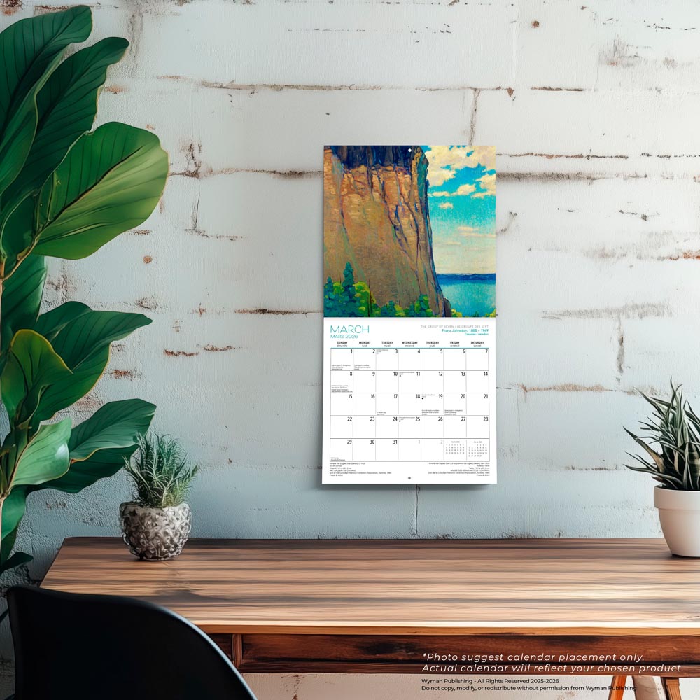 The Group of Seven AGO OFFICIAL | 2026 8.5 x 8.5 Inch Monthly Medium Wall Calendar | Envelope | English/French Bilingual