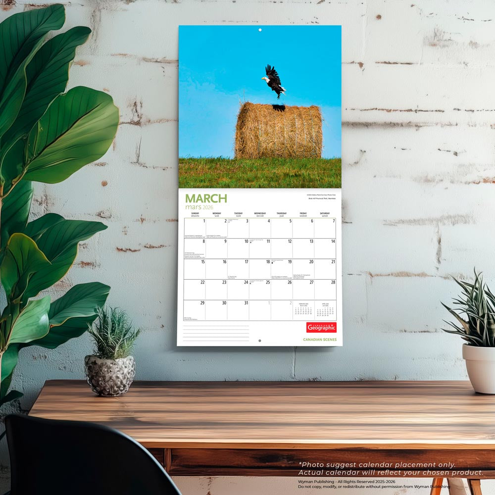 Canadian Geographic Scenes OFFICIAL | 2026 12 x 24 Inch (Hanging) Monthly Square Wall Calendar