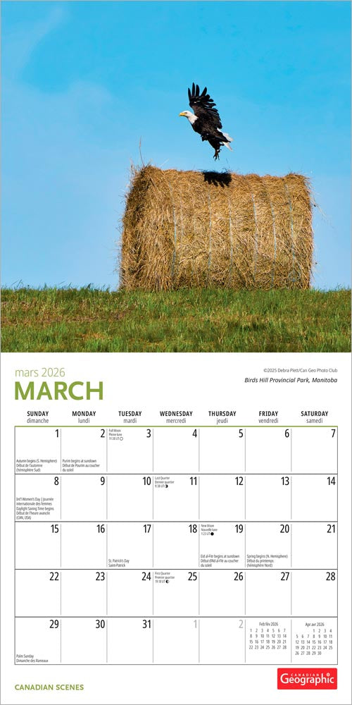 Canadian Geographic Scenes OFFICIAL | 2026 7 x 14 Inch (Hanging) Monthly Mini Wall Calendar