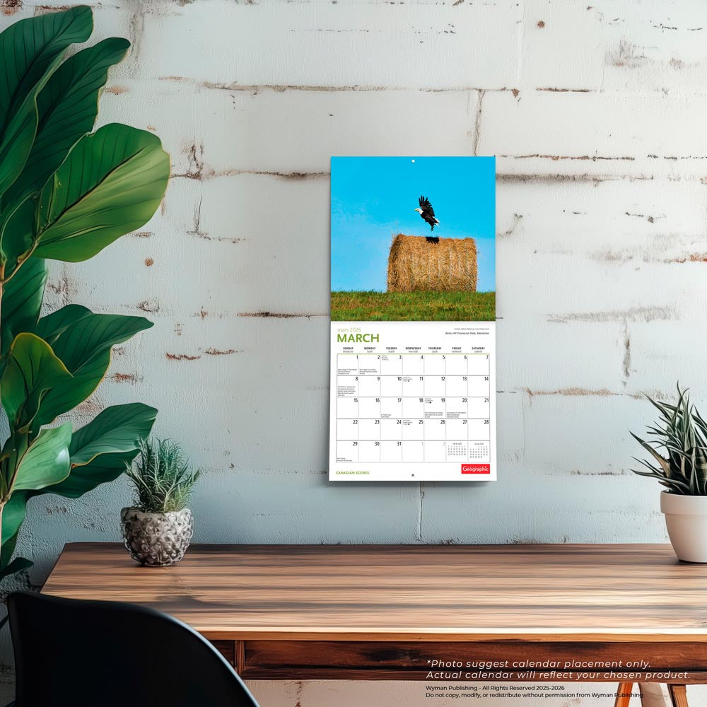 Canadian Geographic Scenes OFFICIAL | 2026 7 x 14 Inch (Hanging) Monthly Mini Wall Calendar