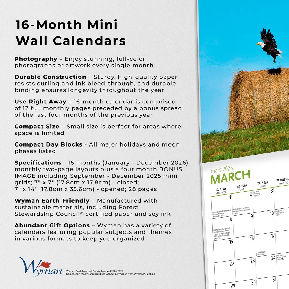 Canadian Geographic Scenes OFFICIAL | 2026 7 x 14 Inch (Hanging) Monthly Mini Wall Calendar