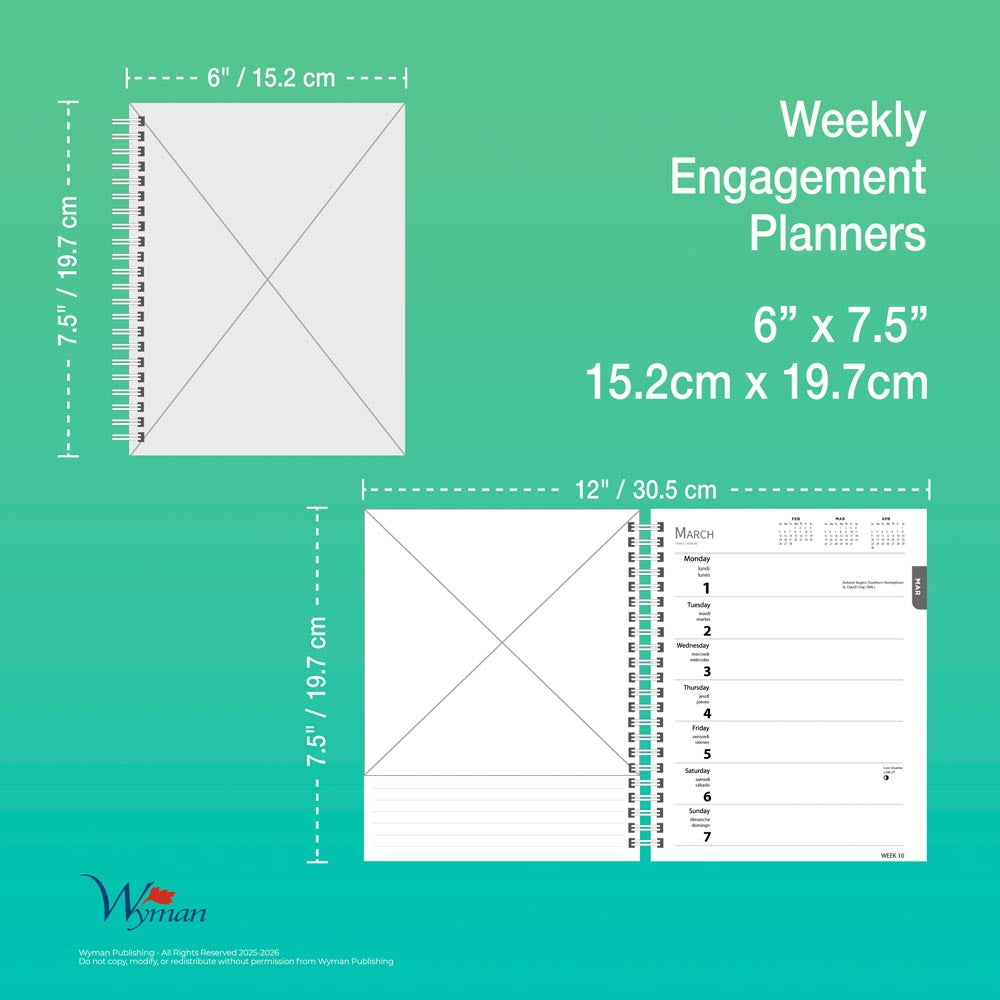 Canadian Geographic Wilderness Canada OFFICIAL | 2026 6 x 7.75 Inch Spiral-Bound Wire-O Weekly Engagement Planner Calendar | New Full-Color Image Every Week
