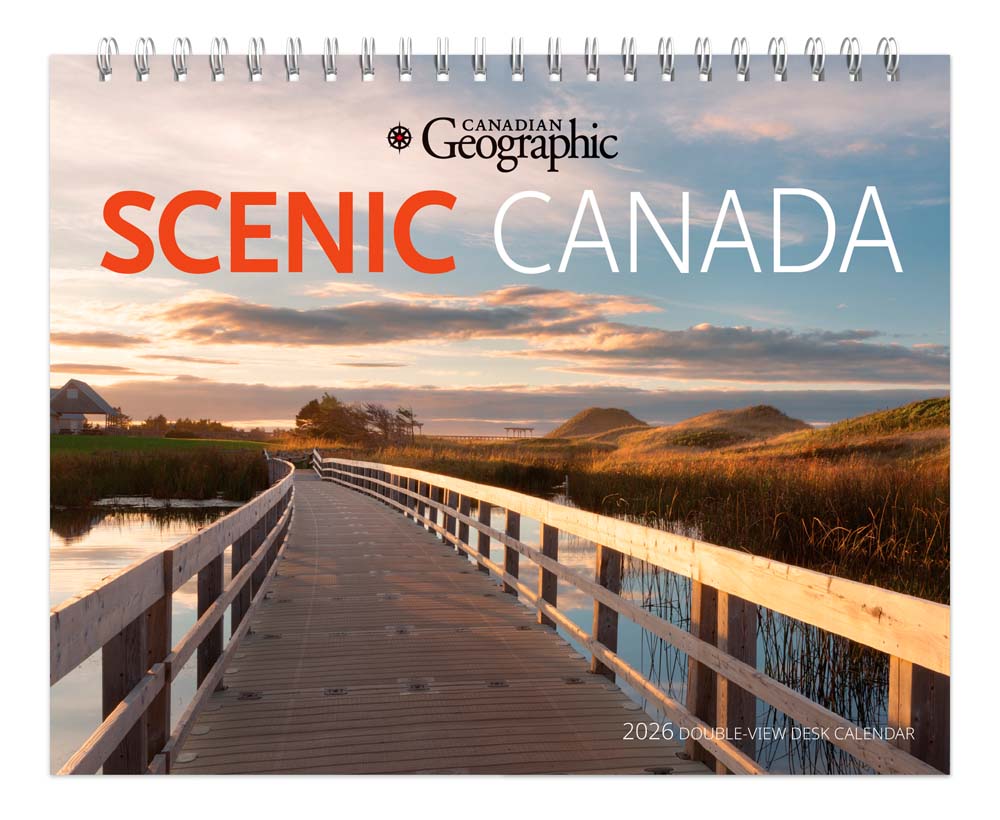 Canadian Geographic Scenic Canada OFFICIAL | 2026 7.5 x 6 Inch Monthly Double-View Easel Desk Calendar