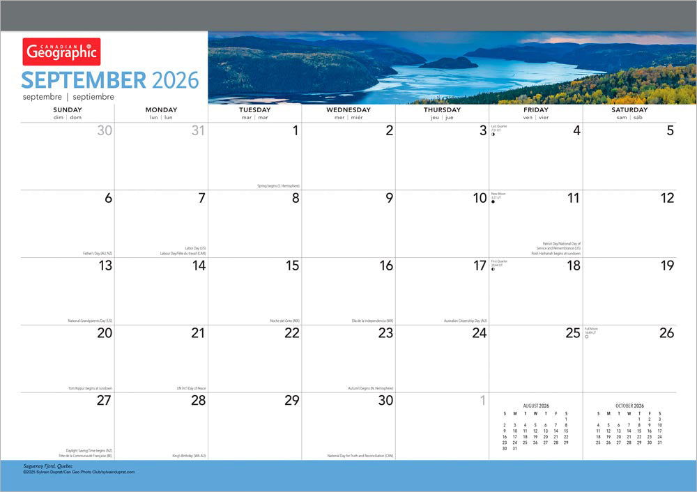 Canadian Geographic OFFICIAL | 2026 17 x 12 Inch Monthly Desk Pad Calendar