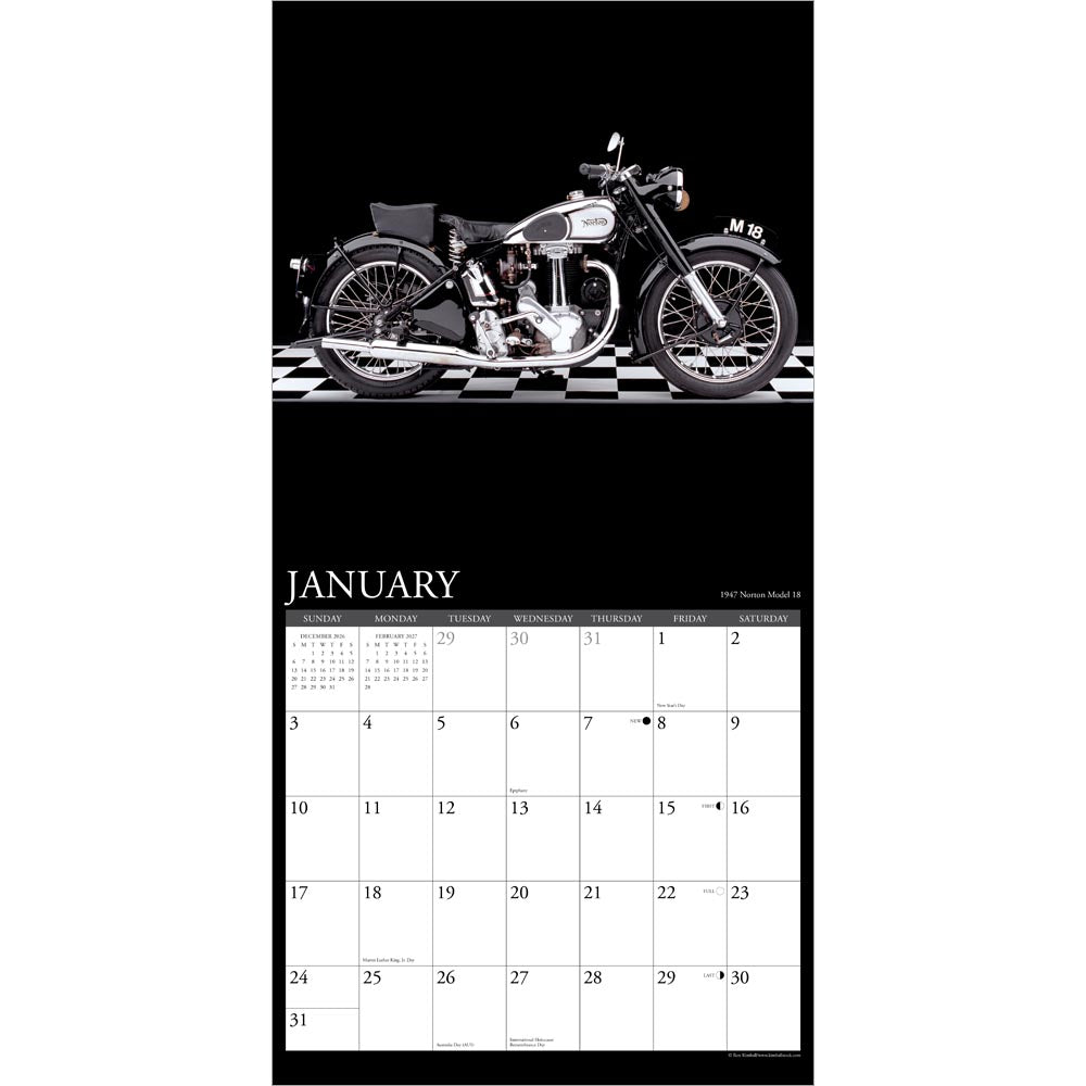 Classic Motorcycles 2027 Wall Calendar