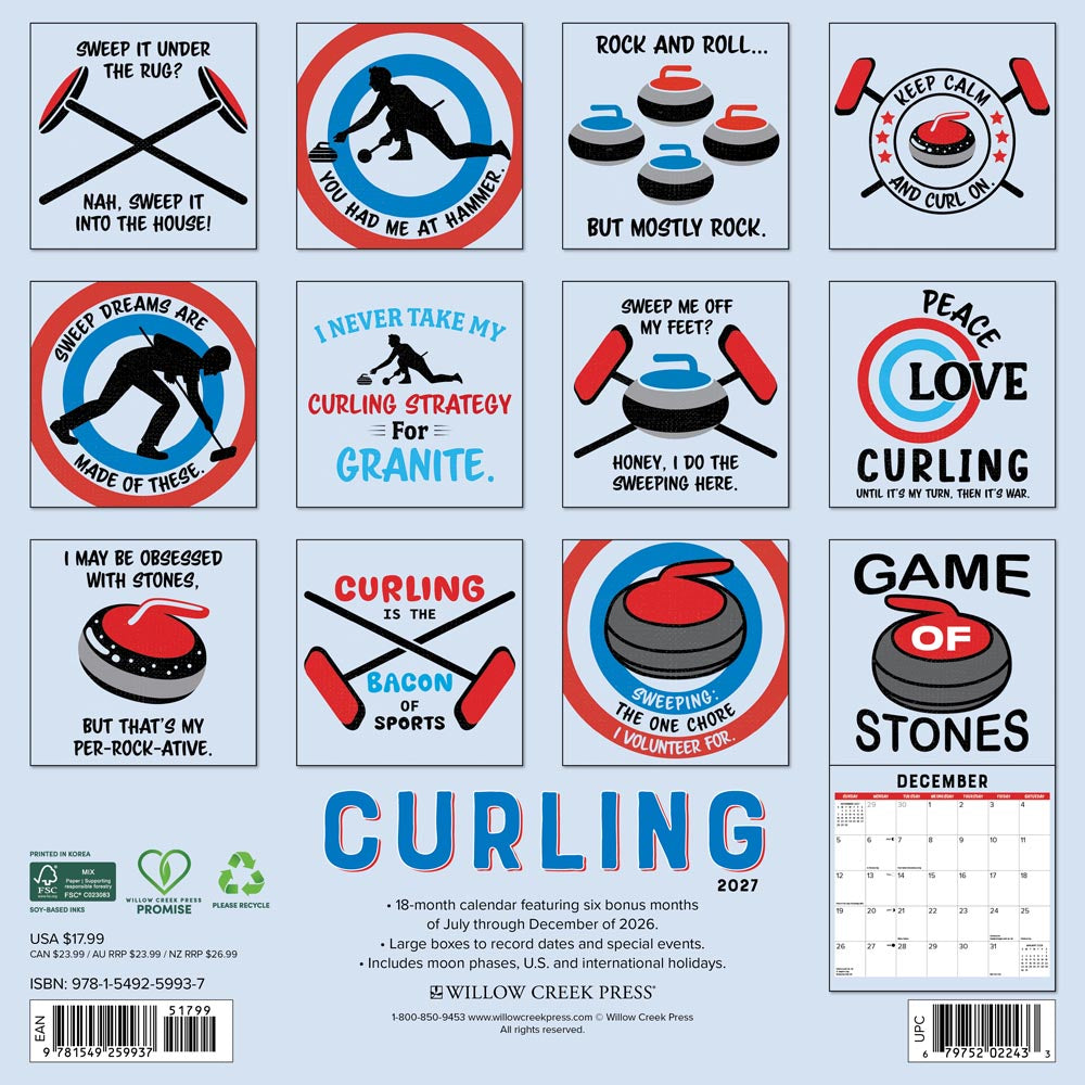 Curling 2027 Wall Calendar