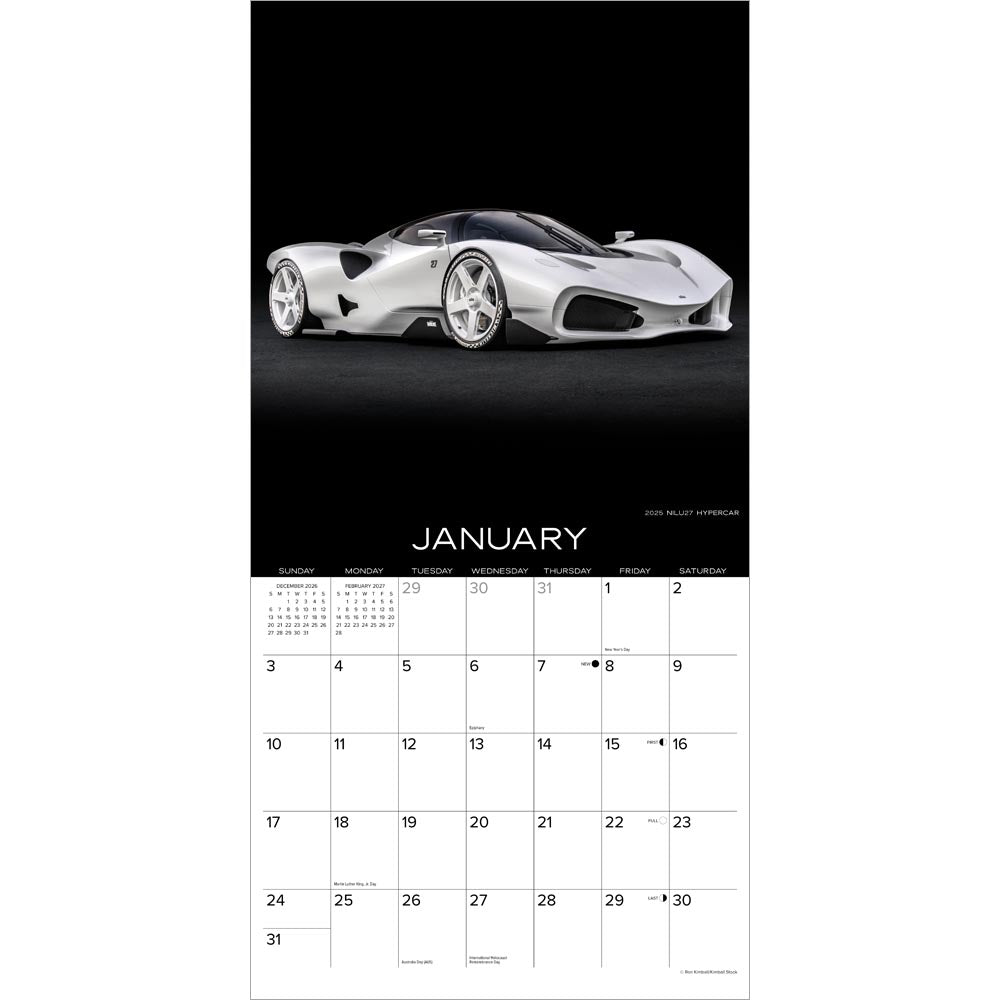 Dream Cars 2027 Wall Calendar