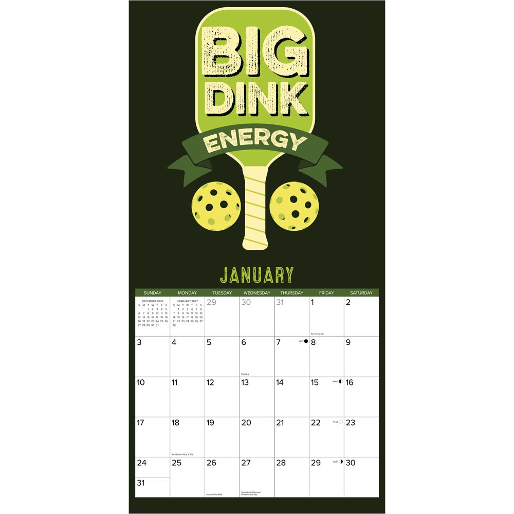 Pickleball 2027 Wall Calendar