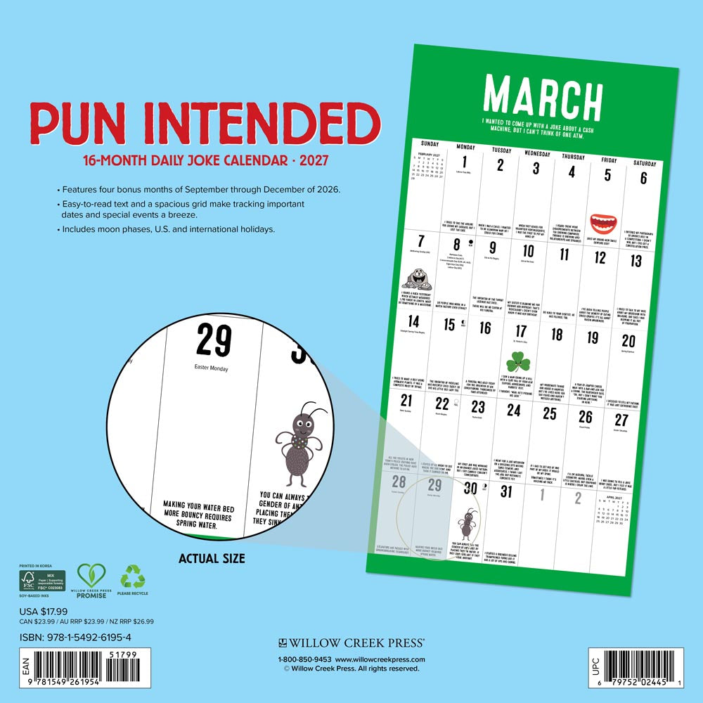 Pun Intended 2027 Wall Calendar