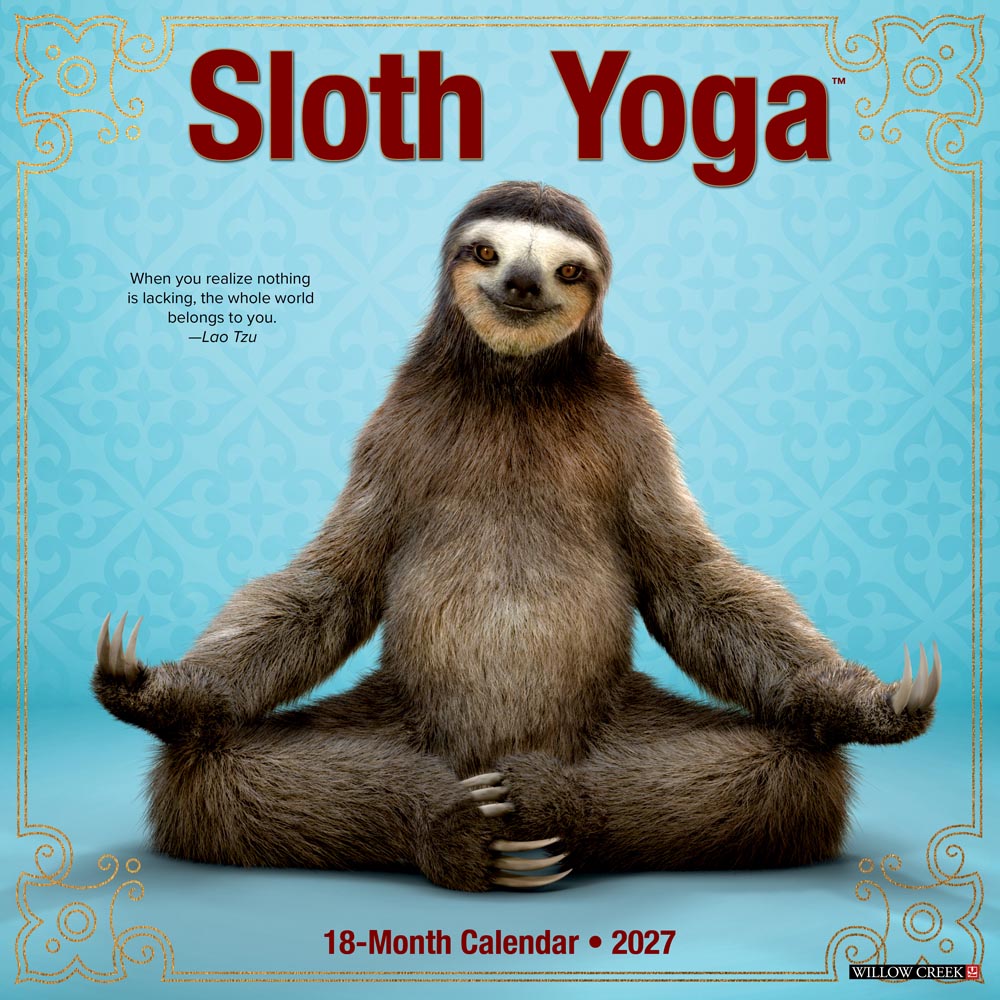Sloth Yoga 2027 Wall Calendar