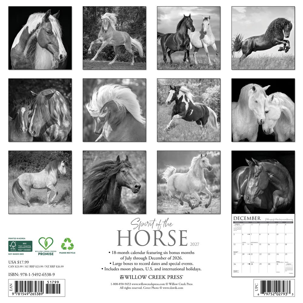 Spirit of the Horse 2027 Wall Calendar